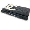 Chanel Cambon Line CC CC Mark Logo Compact Folded Wallet Leather Black/White