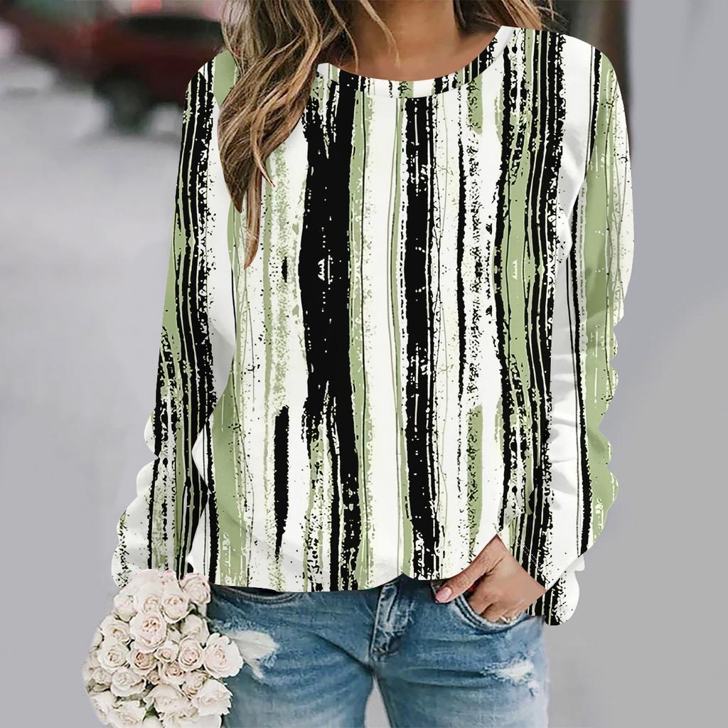 Autumn and Winter New Fashion Round Neck Long Sleeve Printed Elegant Casual Loose Hoodie