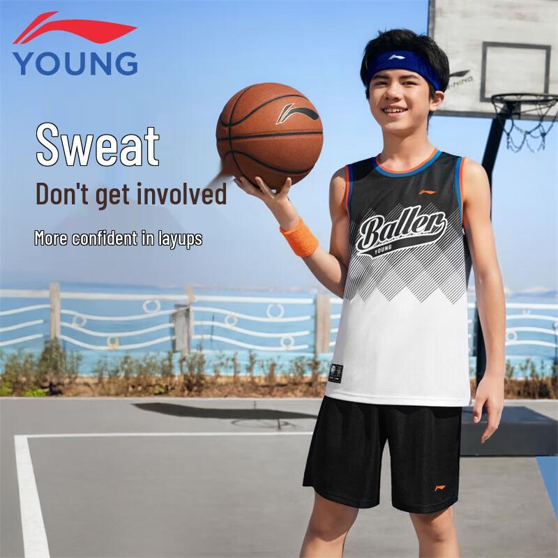 Li-Ning Youth Boys Basketball Vest Shorts Set 120