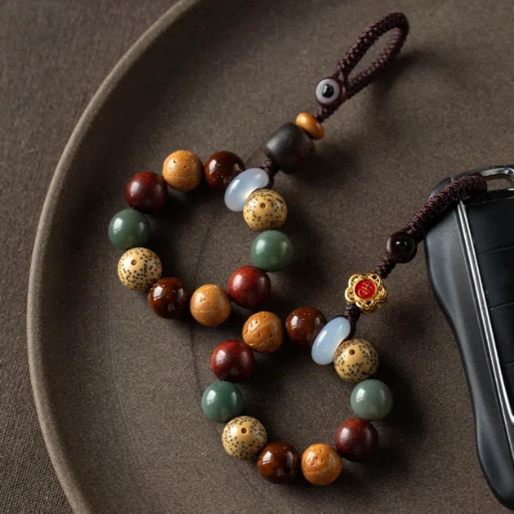 

Charm Wooden Beaded Pendant Tibet Car Key Ring Fashion Beads Lanyard Key Decor Style C
