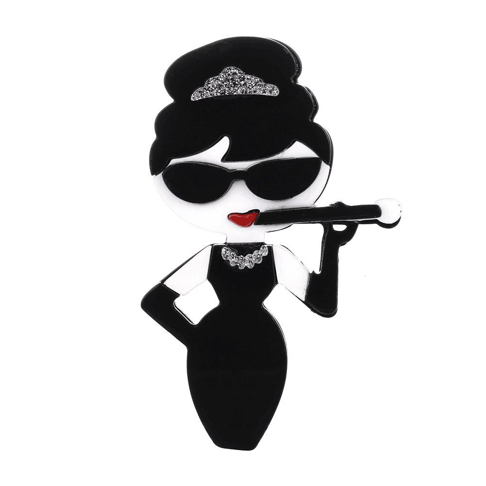 New Trendy Cartoon Cute Girls Acrylic Brooches For Women Lovely Figure Badge Brooch Lapel Pins Fashion Party Jewelry Gifts