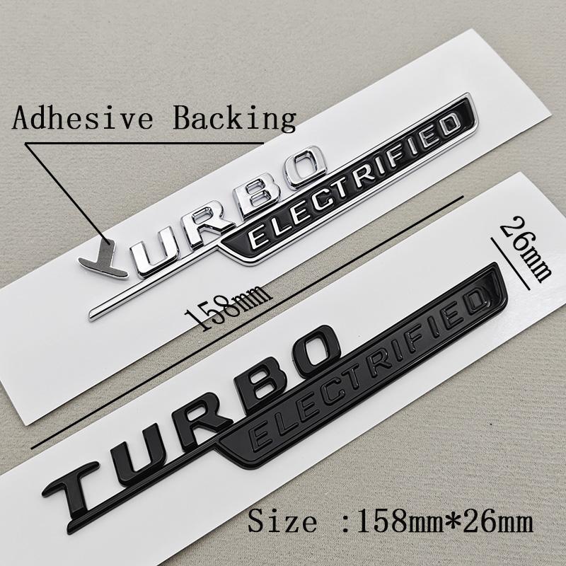 3D ABS Chromová Auto Samolepka Logo TURBO ELEKTRIFIKOVANÉ Oboustranný Znak na Blatník Emblém Samolepky Pro Mercedes Benz AMG C43 C63 W206 W205 BE0