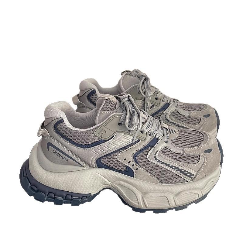 Dad shoes spring new mesh breathable thick sole heightening casual sports shoes