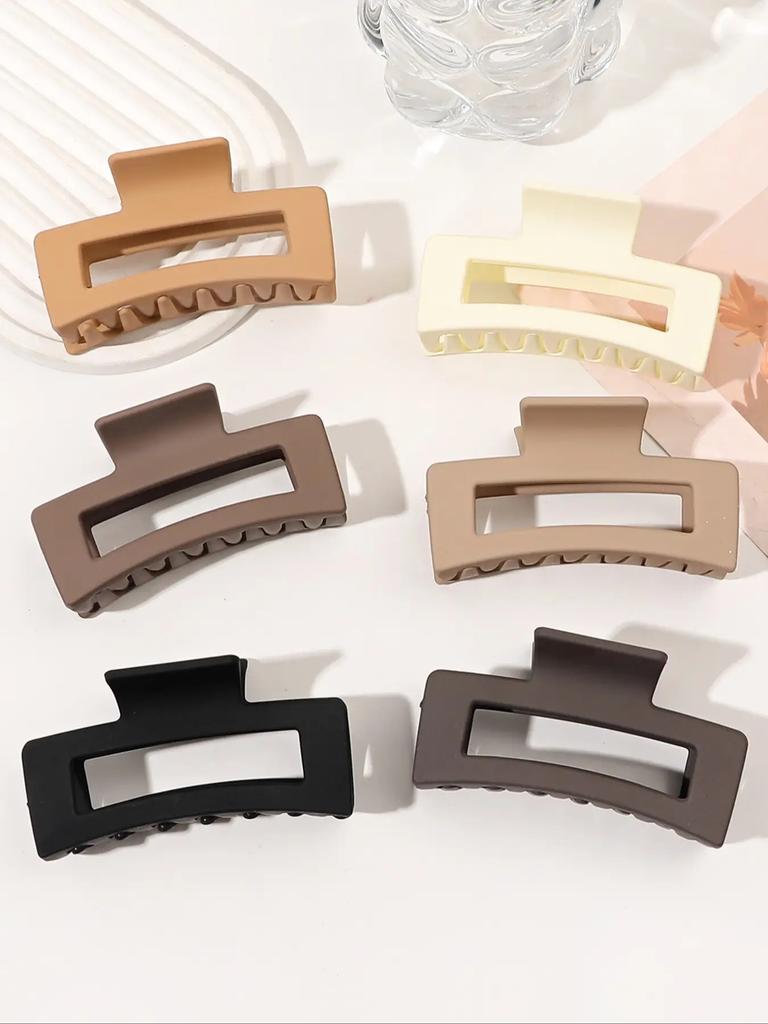 12 Pieces Rectangle Grab Clip Frosted PS Shark Clip Simple Fashion Hair Grab Clip Hair Accessories  Accessories