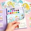 Coloring Book Water Drawing Brush Paint Kit Kid's Watercolor Gouache Graffiti Sticky Notes Coloring DIY Paints Painting Set
