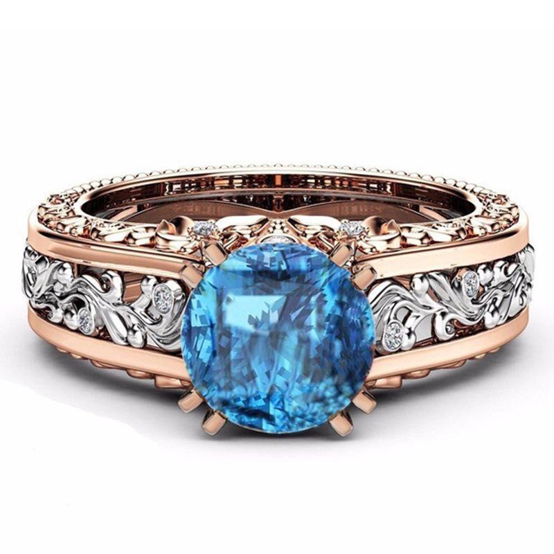 Trendy Two-Tone Ladies' Ring: 14k Rose Gold-Plated Alloy