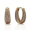 Luxurious Geometric Copper Jewelry Inlaid with Synthetic Zircon Hoop Earrings Versatile Daily Versatile or Elegant Earrings
