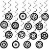 60PCS Race Car Birthday Party Decorations Wheel Tire Hanging Swirls Ornaments Racing Car Ceiling Hanging Decor Supplies Tire Tubes Hangings Decor for