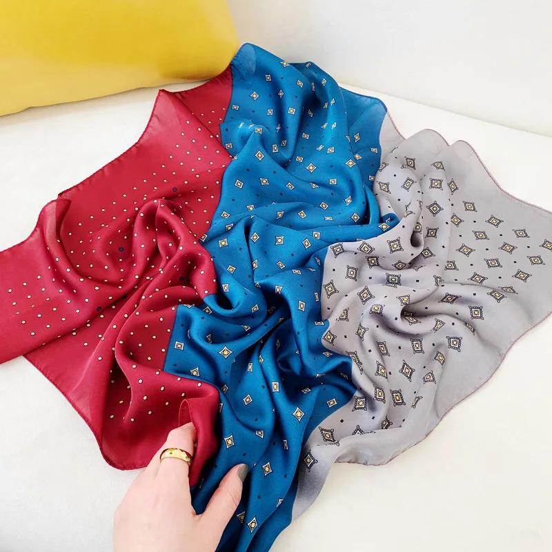 70*70cm Fashion Handkerchief Neck Scarf For Women Small Shawl Silk Satin Hair Scarfs Female Square Headband Bandana Head Scarves
