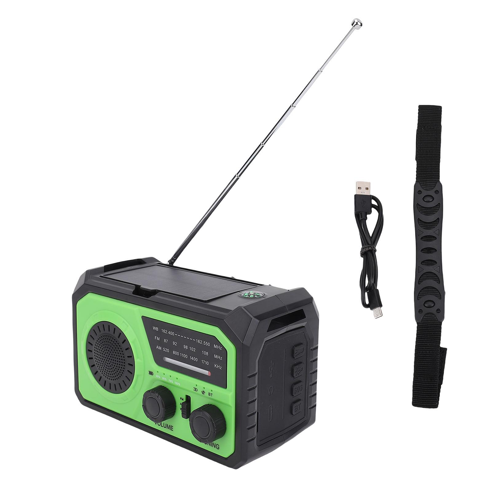 

Солнечное радио с ручным заводом AM FM WB Портативное радио на батарейках 16000 мАч с SOS-фонариком Power B