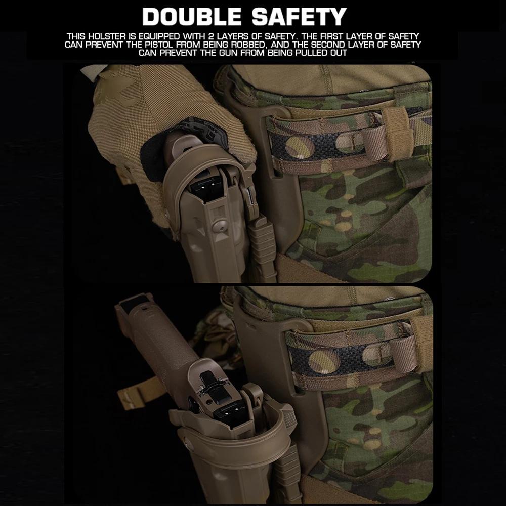 Tactical Holster for SIG P320 M17/M18, MK-17 Airsoft Pistol Case, Double Safety Lock, Equipped With Belt Drop Leg Platform & QLS System
