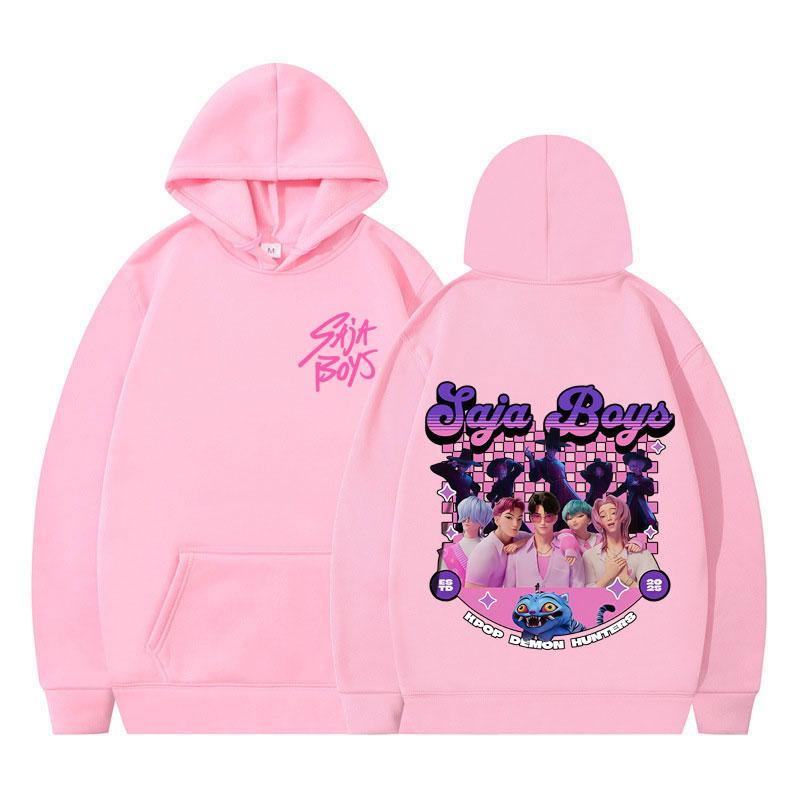 Saja Boys Kpop Demon Hunter Funny Cartoon Hoodie Autumn and Winter Aesthetic Trend Hip-hop Pullover Men Women Oversized Hoodies