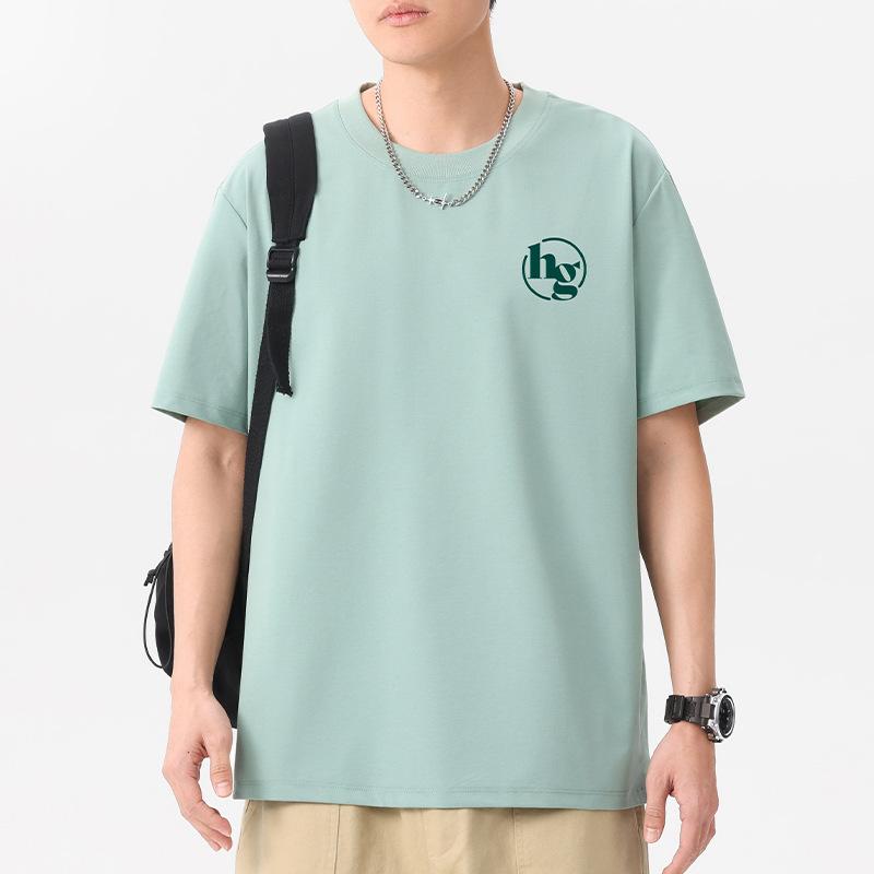 HG 12 Colors Men's Short Sleeve T-Shirt 100% Cotton Man Streetwear Tee