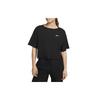 Nike Crop Tops Women's Black Crew Neck Moderate DV7871-010