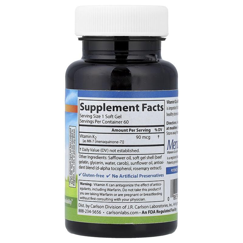 Vitamin K2, 90 Mcg, 60 Soft Gels