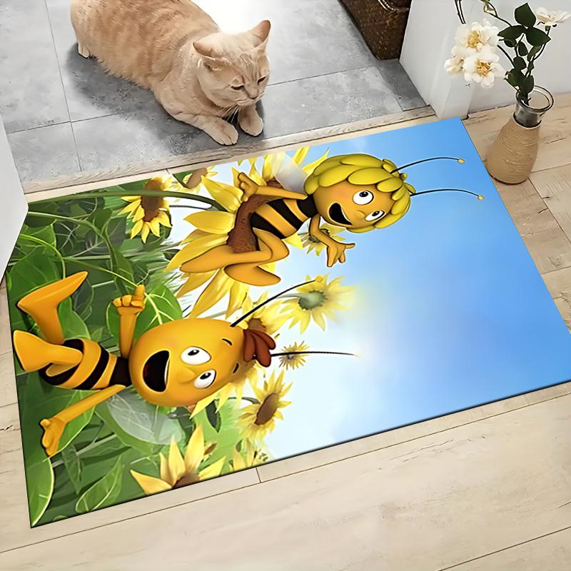 1Pc Bee Garden Carpet Rug Customizable Soft Washable Antislip Home Living Room Sofa Mats Personalized Rug 09173