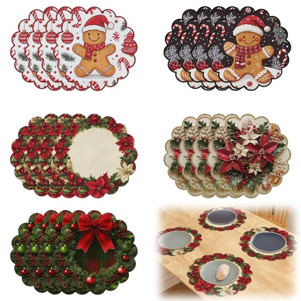 Non Slip Table Mats 38cm Christmas Decor Tablecloth Winter Dining Party Christmas Decor
