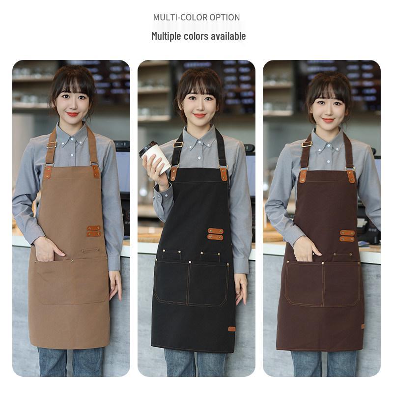 Men's Waterproof, Oil-Proof, Wear-Resistant Canvas Apron for BBQ & Catering