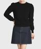 Keulleiseu Round Neck Puff Sleeve Knit_Black