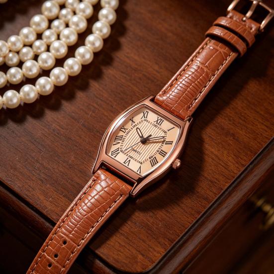 Relógios de Pulso de Quartzo da Moda para Mulheres Vintage Pulseira Ajustável Elegante Números Arábicos Relógio de Pulso de Vestir Presentes para Mãe Esposa Aniversário