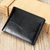 Men Faux Leather Wallet Large Capacity Bi-fold Short Wallet Vintage Minimalist Business Casual Credit Card Holder Front Pocket Wallet