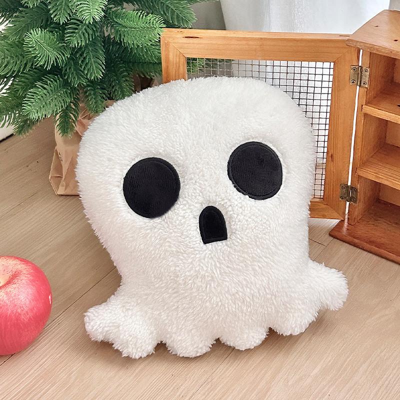 Cartoon Skull Cushion With Plush Cover For Halloween Party Decor And Home Use