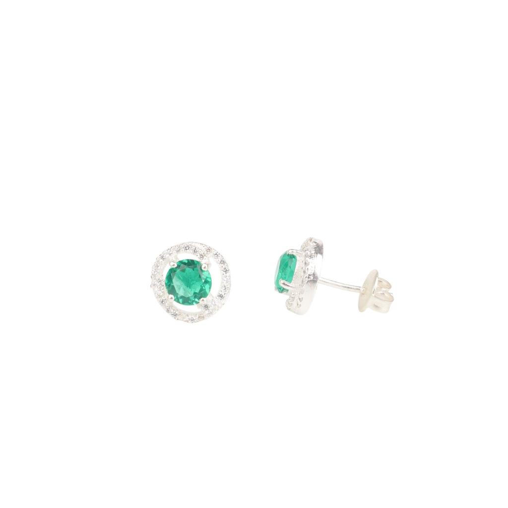 Chrome Diopside Gemstone 925 Sterling Silver Jewelry Zircon Push Back Studs0.41" CZE-8-11