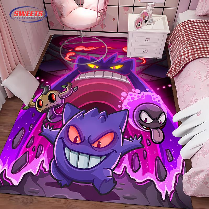 New Arrive! Pokemon Gengar Cartoon Carpet,Rug for Living Room Tapete for Bedroom Sofa Doormat Decor Non-slip Floor Mat Potdemiel
