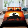 Western Cowboy Duvet Cover Set Vintage Farmhouse Bedding Set for Kids Boys Teens Queen Size Soft 2/3pcs Polyester Quilt Cover