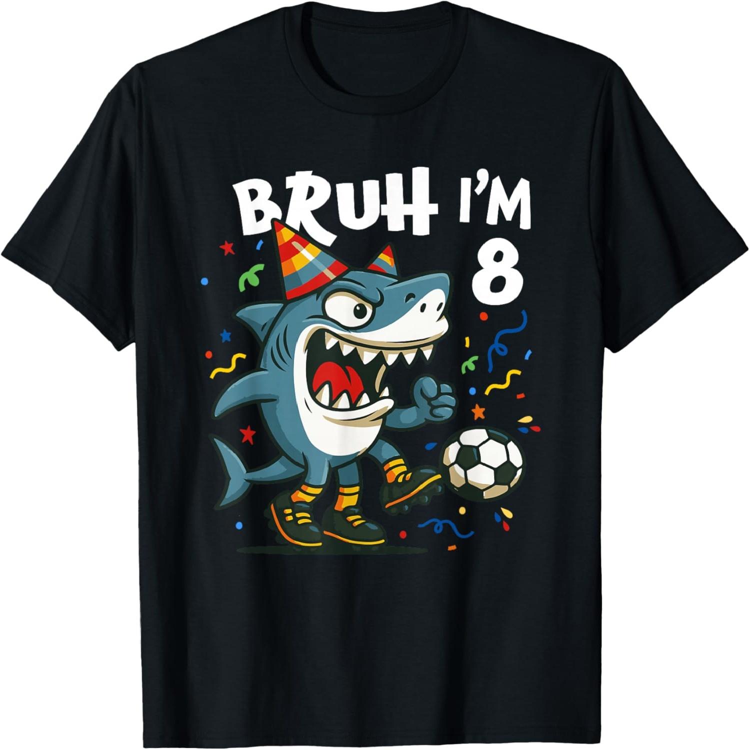 

Tralalero Tralala Italian Brainrot Soccer 8th Birthday T-Shirt S разноцветный