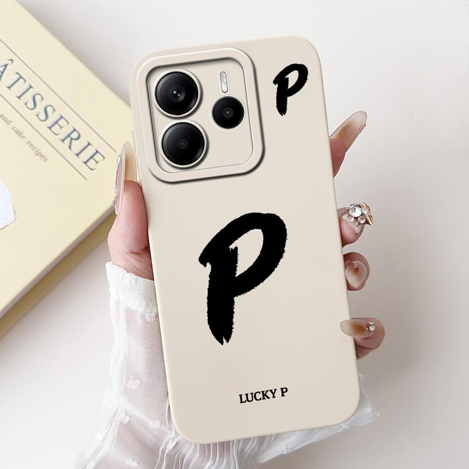 For Xiaomi Redmi Note 14 2025 Case Global Cover Cute Letters Soft Silicone Phone Cases For Redmi Note 14 Europe Note14 5G Fundas