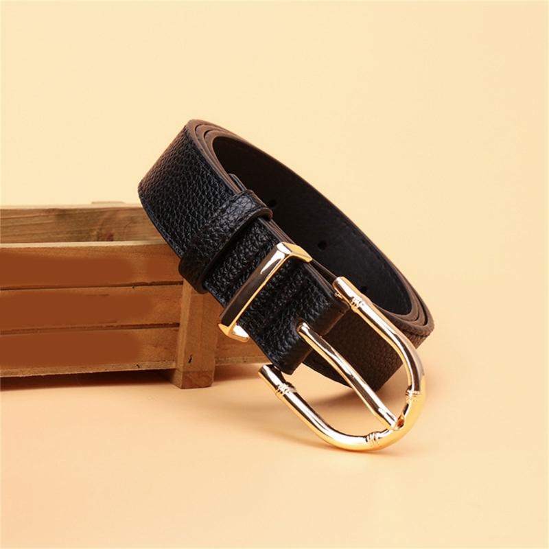 Women's Fashion Belt Bamboo Clasp Design Sash Adjustable Faux Leather Waist Strap for Casual and Formal Outfits