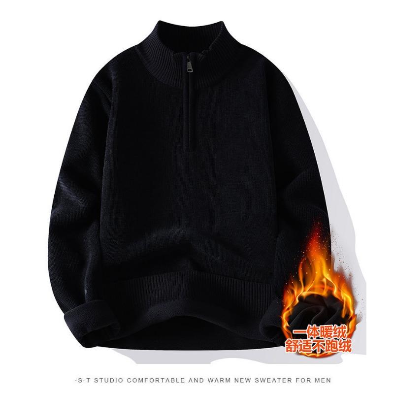 Men S Autumn Winter Fleece Thick Half Zip Pullover Sweatshirt