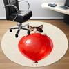 1PC Kitten Balloon Office Round Area Rug,  Mat Suitable ForOffice, Under Office Chairs Bedroom Living Room Home Decor, Room Deco