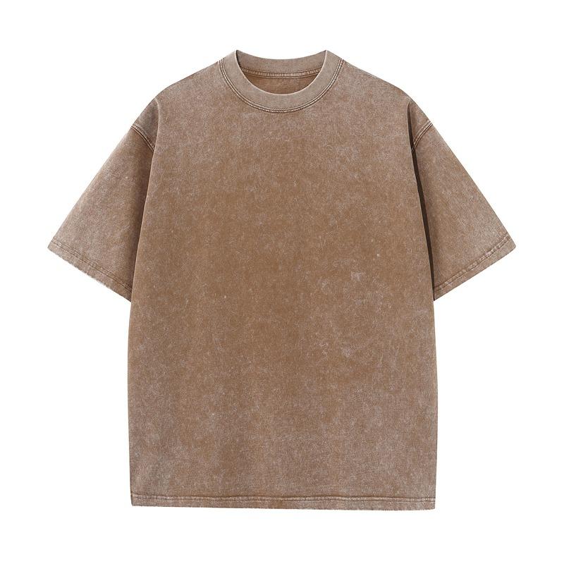 T-shirt Estiva da Uomo 230G Cotone Pesante Vintage Lavata Oversize Manica Corta Larga Streetwear Manica Corta Top Maglietta