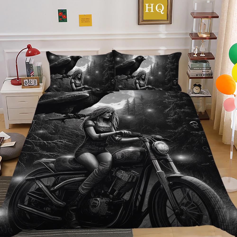 Bettbezug-Set Beauty Skull Gedruckt Full Size Mikrofaser Tagesdecken Hohe Qualität Kissenbezug Luxus Bettwäschebezug-Sets