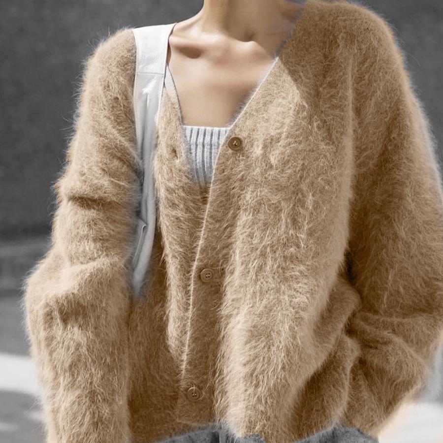Women's Cardigans Korean Fashion V-neck Sweater Coat Long Sleeve Oversized Sweater Female Buttons Solid Knitted Jacket Women