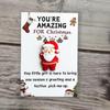 Christmas Mini Hug Cards with Resin Ornaments 10pcs Santa Claus, Socks, Gingerbread Snowman, Reindeer Patterns Christmas Gifts
