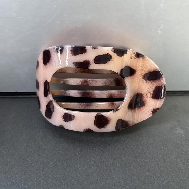 Leopard Print Oval Frosted Hair Clip Women's High-end Versatile Duckbill Clip Hair Accessories