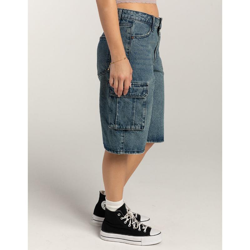 VEZFAA Damenmode, lässig, einfarbig, bedruckt, Sport-Shorts mit hoher Taille