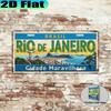 D Flat  D Flat  Vintage Rio De Janeiro Cidade Maravilhosa Aluminum License Plate  D Flat Print X Cm Ideal Fo
