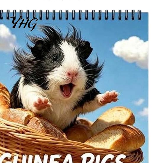 Coated Paper Wall Calendar Guinea Pig 2027, 12-Month Cute Pet Planner with Spiral Full Year Date Organizer Binding, Thick for Home Office, Gift Lovers