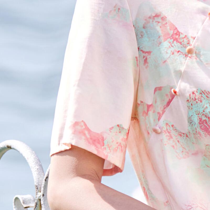 Pastel Women's Summer Round Neck Printed Casual Dress