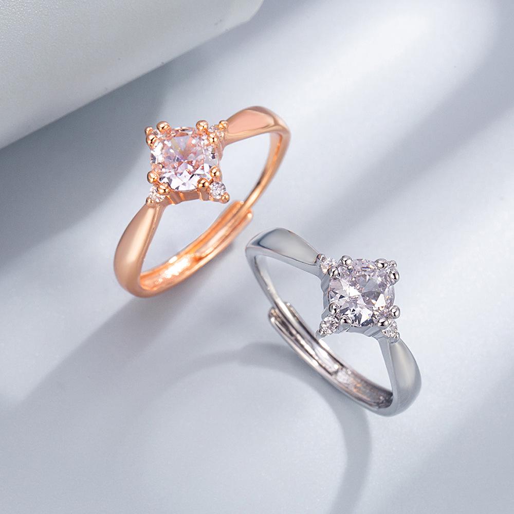 Korean Style Zirconia Open Ring: Exquisite & Elegant Light Luxury Jewelry