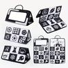 Foldable Baby Sensory Book with Mirror, Boosts Vision & Hand-eye Coordination. Portable Hanging Toy, Great Christmas Gift.