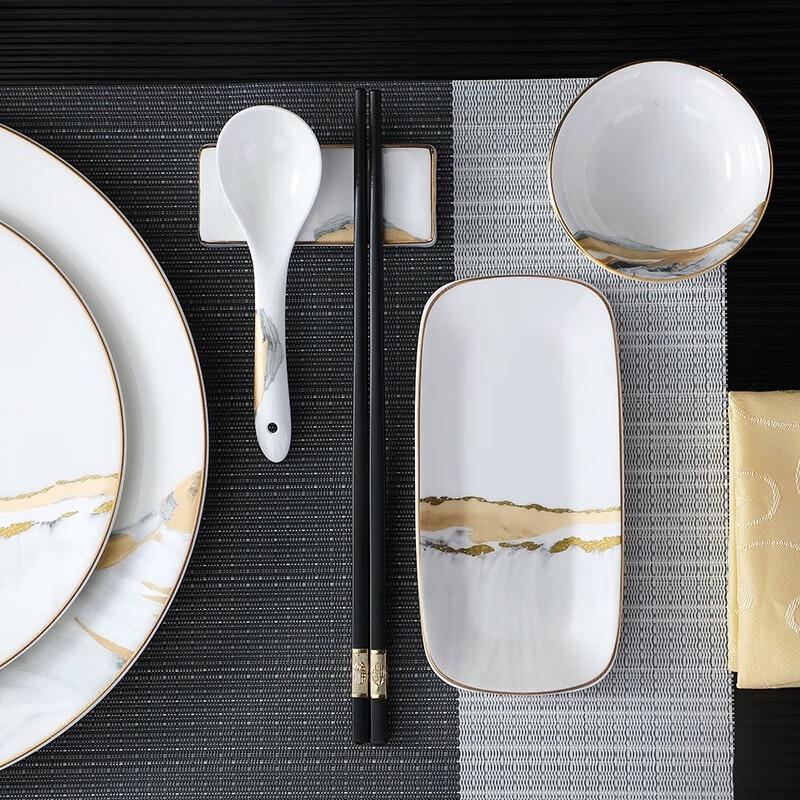 Elegant Ceramic Dinnerware Set - Grand Landscape Series