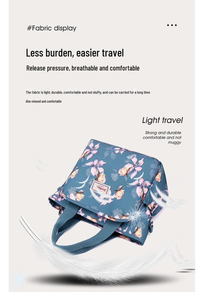 2026 Leichte Damen-Crossbody-Tasche aus bedrucktem Nylon mit mehrschichtigen Reißverschlusstaschen