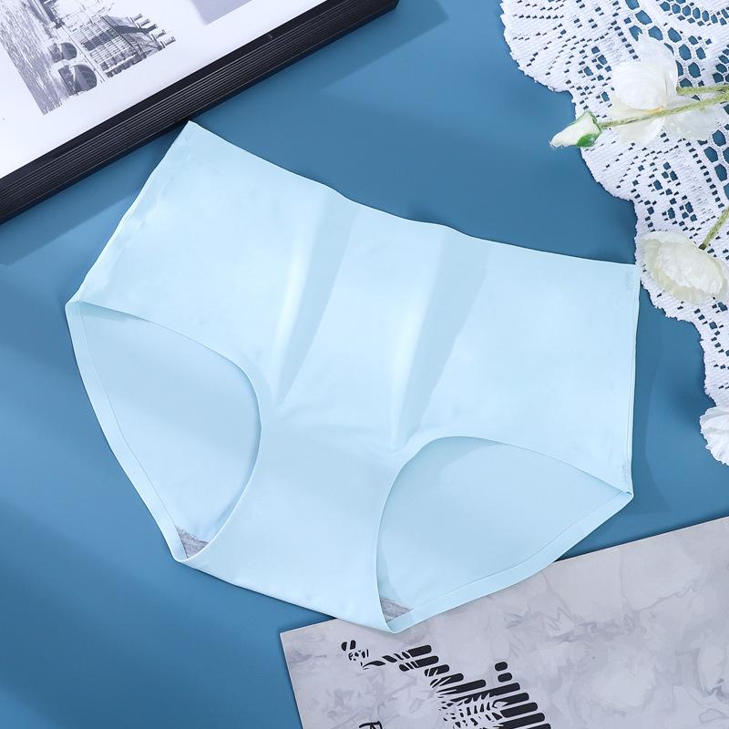 Damen Eisseide Nahtlose Mid-Waist Atmungsaktive Dreiecksslips