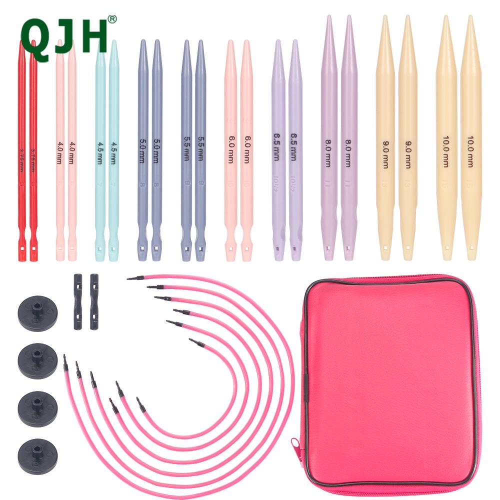 

33pc Crochet Hook Tool Set, Colorful Knitting Needles Kit, Plastic ABS Detachable Circular Needle, Replaceable Rope Loop Needle разноцветный