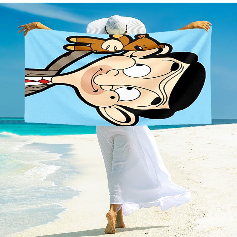 1pz Telo Mare Avventure Video di Mr Bean, Telo Mare Assorbente ad Asciugatura Rapida, Telo Mare per Sport all'Aperto Nuoto, Morbido e Confortevole Y73044